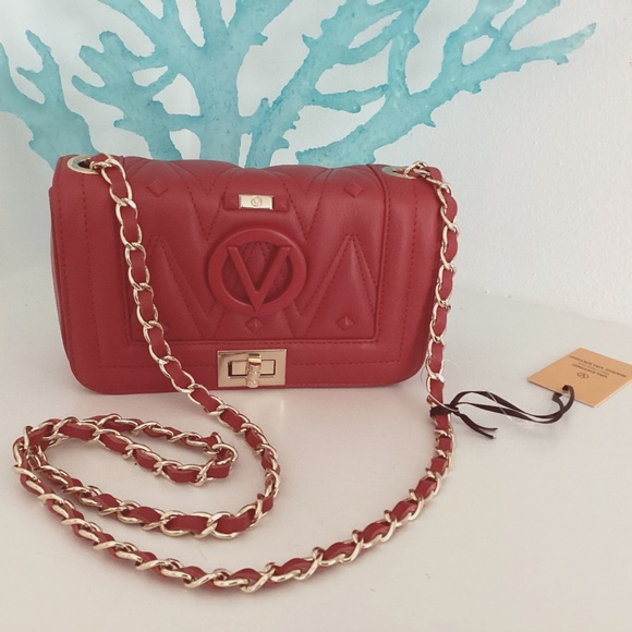 Valentino Handbags - REDUCED VALENTINO by Mario Valentino Quilted Red Leather Shoulder Crossbody Bag